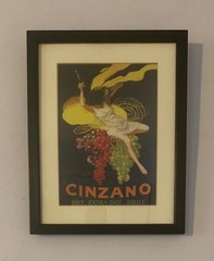 Vintage Style Cinzano Italian Wine Advertisement Framed Print – 14&Prime; x 11&Prime;