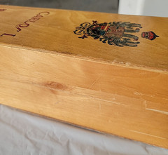 Vintage Pedro Domecq Carlos I Sherry Brandy Wine Wooden Box empty