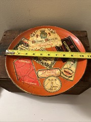 Vintage Wine Labels On A West Germany Tray 1953 Hochheimer Randersaderer