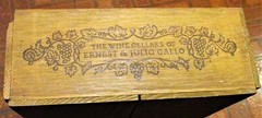 Vintage Ernest & Julio Gallo Chenin Blanc Filigreed Wooden Vine Display Crate