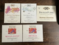 Vintage Barton & Guestier B&G French Wine Labels Lot Bordeaux Pouilly Fuisse NOS