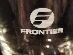 Frontier Airlines – Wine Glass with White Graphics 4-1/2&Prime; Tall from the 1980&rsquo;s