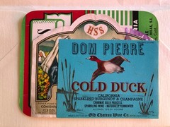 Lot of 3 Colorful Vintage Wine Labels. Germany and California.