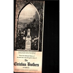 1960 Christian Brothers Wines Vintage Print Ad California Golden Sherry Cask B&W