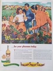 1944 Italian Swiss Colony Wine California Sauterne Vineyard Original Ad