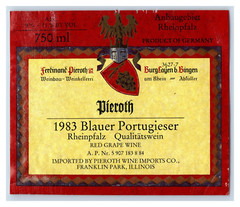 1970&rsquo;s-80&rsquo;s Peiroth Anbaugebiet Rheinpfalz German Wine Label Original S24E