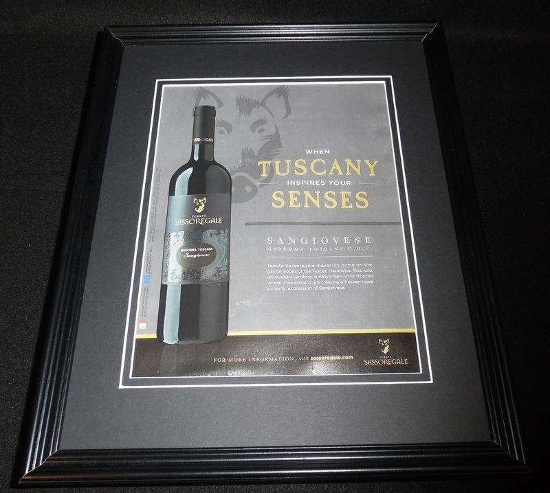 2015 Sassoregale Sangiovese Wine Framed 11×14 ORIGINAL Advertisement B