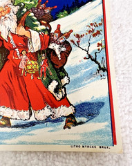 Vintage European Litho Paper Santa Claus Noel Aperitif Base De Vin Wine Label