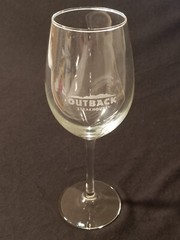 Outback Steakhouse – Wine Glass – 9-1/4&Prime; Tall – White Lettering & Artwork – Rare