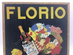 Florio SOM Reproduction Art Print by Marcello Dudovich Gold Framed Marsala Wine