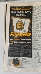 Filter Queen Magazine Ad Bagless Cleaner Home System 1952 Free Apron