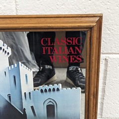 Classic Italian Wines Brolio Chianti Mirrored Framed Bar Decor 14&Prime;x20&Prime;