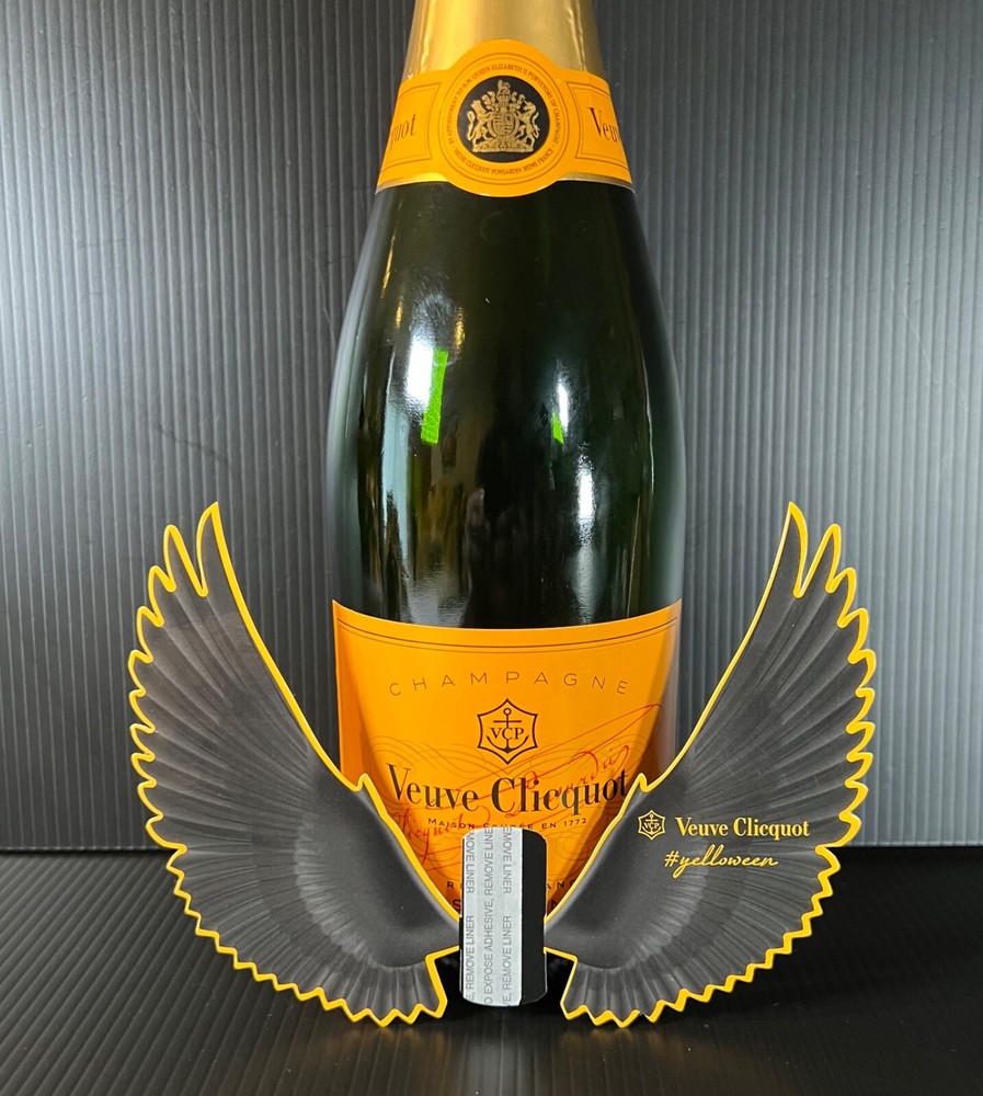 Veuve Clicquot Champagne Yelloween Halloween Bottle Crow Wings – (1 pc) – New