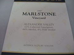 1997 Clos du Bois Marlstone Vineyard Wine Label Alexander Valley Red Blend