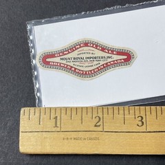 Vintage 1950s Mount Royal Importers UNUSED Paper Label Manhattan NY Q2023