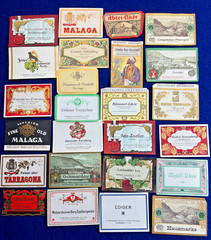 Awesome German 1920s 1930s Wine Bottle Label Collection Lot Vintage Antique