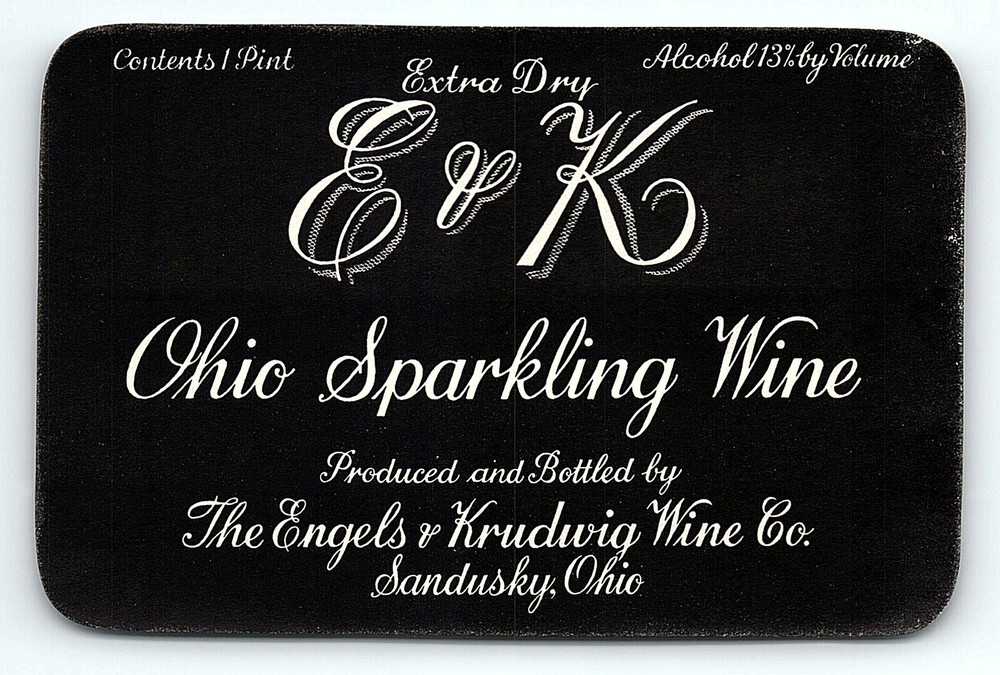 VINTAGE E AND K OHIO SPARKLING ENGELS & KRUDWIG WINE CO. UNUSED LABEL Z6996