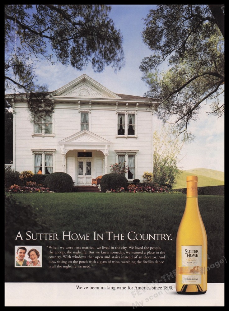 Sutter Home Chardonnay Wine 2000s Print Advertisement Ad 2003