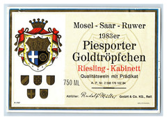 1970&rsquo;s-80&rsquo;s Piesporter Goldtropfchen German Wine Label Original S24E