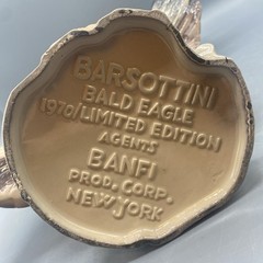 Barsottini Bald Eagle Whiskey Decanter 1970 Limited Edition New York 1776-1976
