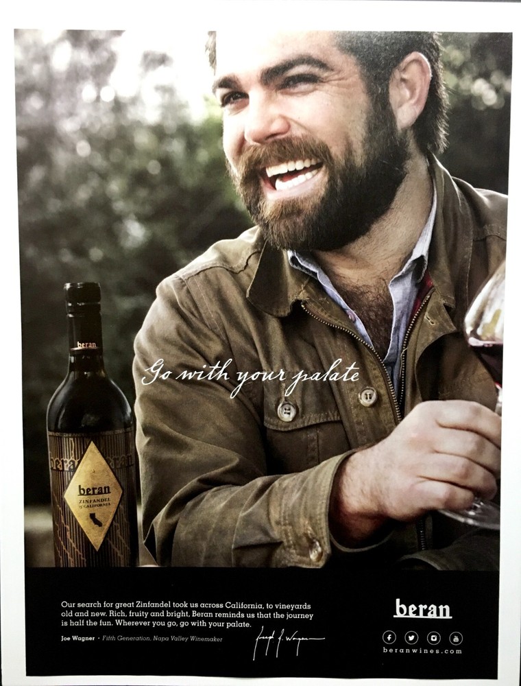 2016 Beran Zinfandel Wine Joe Wagner Napa Valley PRINT AD Advertisement