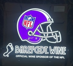 Barefoot Wine NFL Official Wine Sponsor Light-Up Sign, Helmet Design 24”x 20”