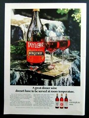 1971 TAYLOR WINE COMPANY Magazine Ad – New York State Burgundy