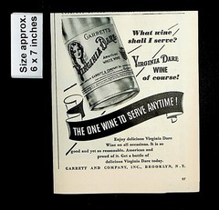 1944 Virginia Dare Wine American White Garrett & Co. Vintage Print Ad 35130