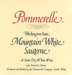 Pommerelle Mountain White Sauterne Seattle WA 1970s 1980s Vtg Wine Label