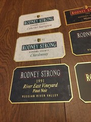 Huge Lot 6 Rare Vintage Rodney Strong Wine Labels 1990-1993: Merlot, Chardonnay+