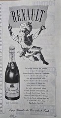 1945 Renault American Champagne Bottle art Vintage ad