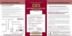 AU-TOMOTIVE GOLD Black UV Print License Plate Frame for Chrysler