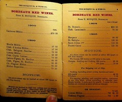 Mouquin Restaurant & Wine Co Price List December 1 1903 New York City