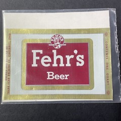 Vintage 1960s Frank Fehr&rsquo;s XL UNUSED Paper Label Cincinnati Ohio Q2061