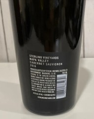 2016 Sterling Vineyards Iridium Cabernet Sauvignon Napa Valley wine Empty Bottle