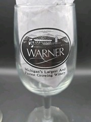 Vntg Warner Michigan&rsquo;s Largest & Fastest Growing Winery Tasting Stem Glass Set 2