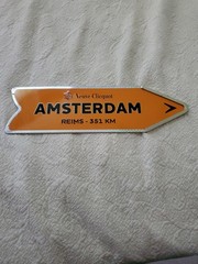 Champagne Veuve Clicquot Orange Tin Arrow Destination AMSTERDAM Sign Only