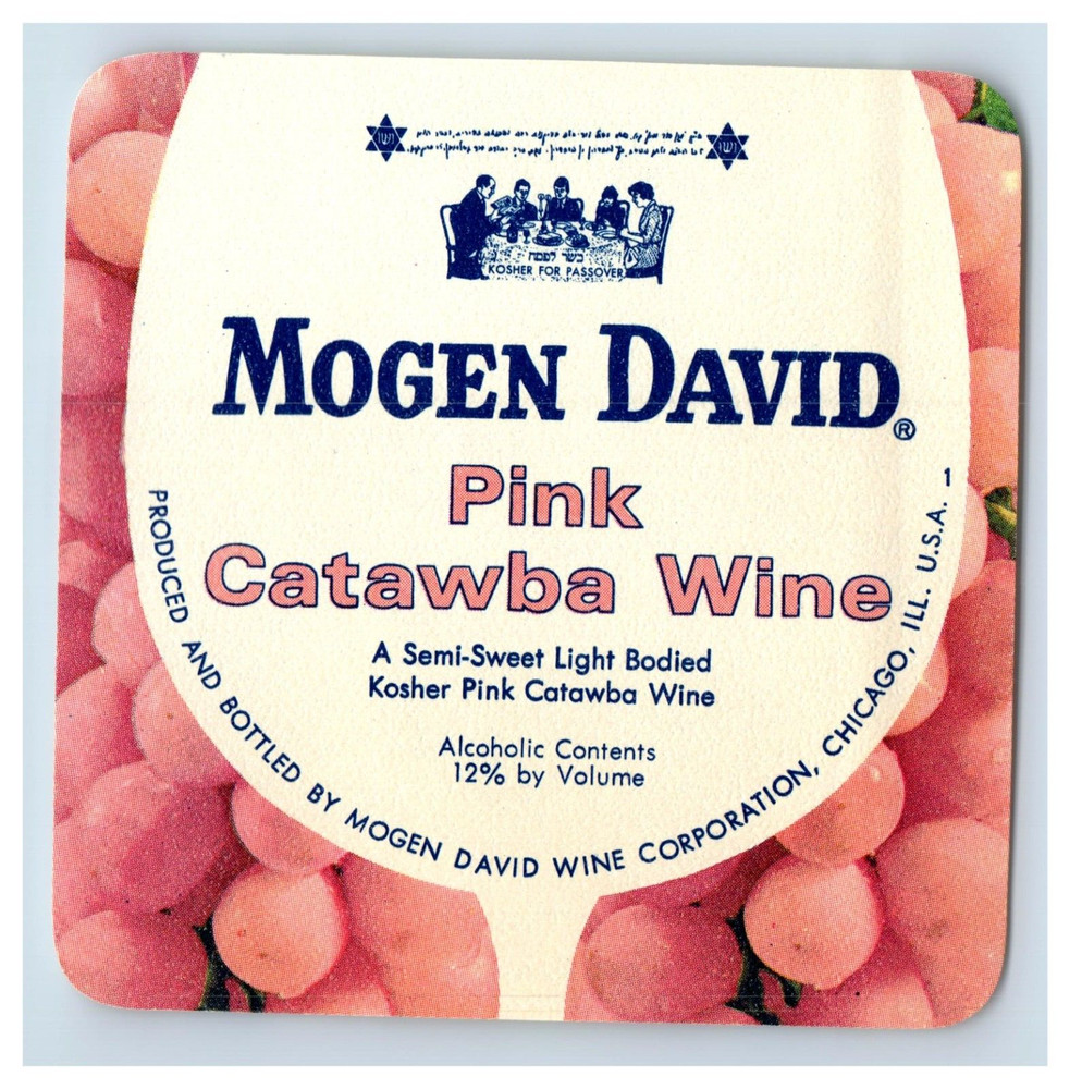 1960&rsquo;s-70&rsquo;s Morgen David Pink Catawba WIne American Wine Label Original S59E