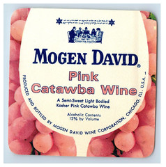 1960&rsquo;s-70&rsquo;s Morgen David Pink Catawba WIne American Wine Label Original S59E
