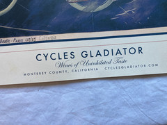 Vintage Cycles Gladiator Central Coast Wines Monterey County California Poster