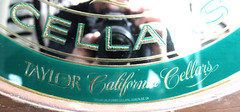 Vintage 1970-80 Wine Sign CALIFORNIA CELLARS Oval Mirror Wood Framed 18 x 14