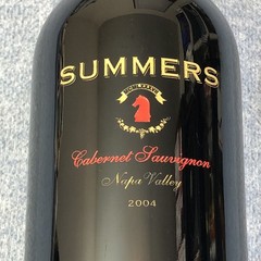 2004 Display Bottle NAPA VALLEY SUMMERS Lg Store Bar Display 19”x4 3/8&Prime; Sealed