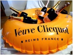 VEUVE CLICQUOT CHAMPAGNE INFLATABLE WATER TUBE POOL/SNOW FLOAT ICE BUCKET ( 1 )