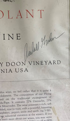 Randall Grahm Bonny Doon Vineyards Autographed Poster