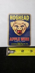 Hoghead Brand Apple Wine Label 3&Prime;x4&Prime; Richard&rsquo;s Wine Cellar Petersburg, VA. @10A