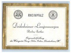1960&rsquo;s-80&rsquo;s Diedsheimer Langenmorgen Riesling Spatlese German Wine Label S72E