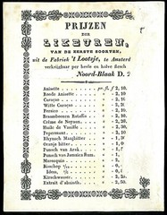Fine Coated Stock Trade Card Wine List – Bourdeaux, Rotterdam B.J.P. Fitschy