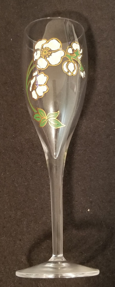 Perrier Jouet Hand-Painted Belle Epoque – Champagne Glass / Flute – 7-1/2&Prime; Tall