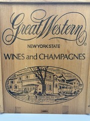 Great Western New York State Wines Champagnes Vintage Slide Top Wood Crate 11×13