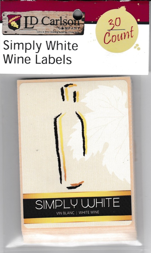 Simply White Peel & Stick Wine Bottle Labels Package of 30